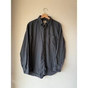 2000s L.L. Bean Black/Gray Houndstooth Button Down Cotton Shirt Size Medium / L